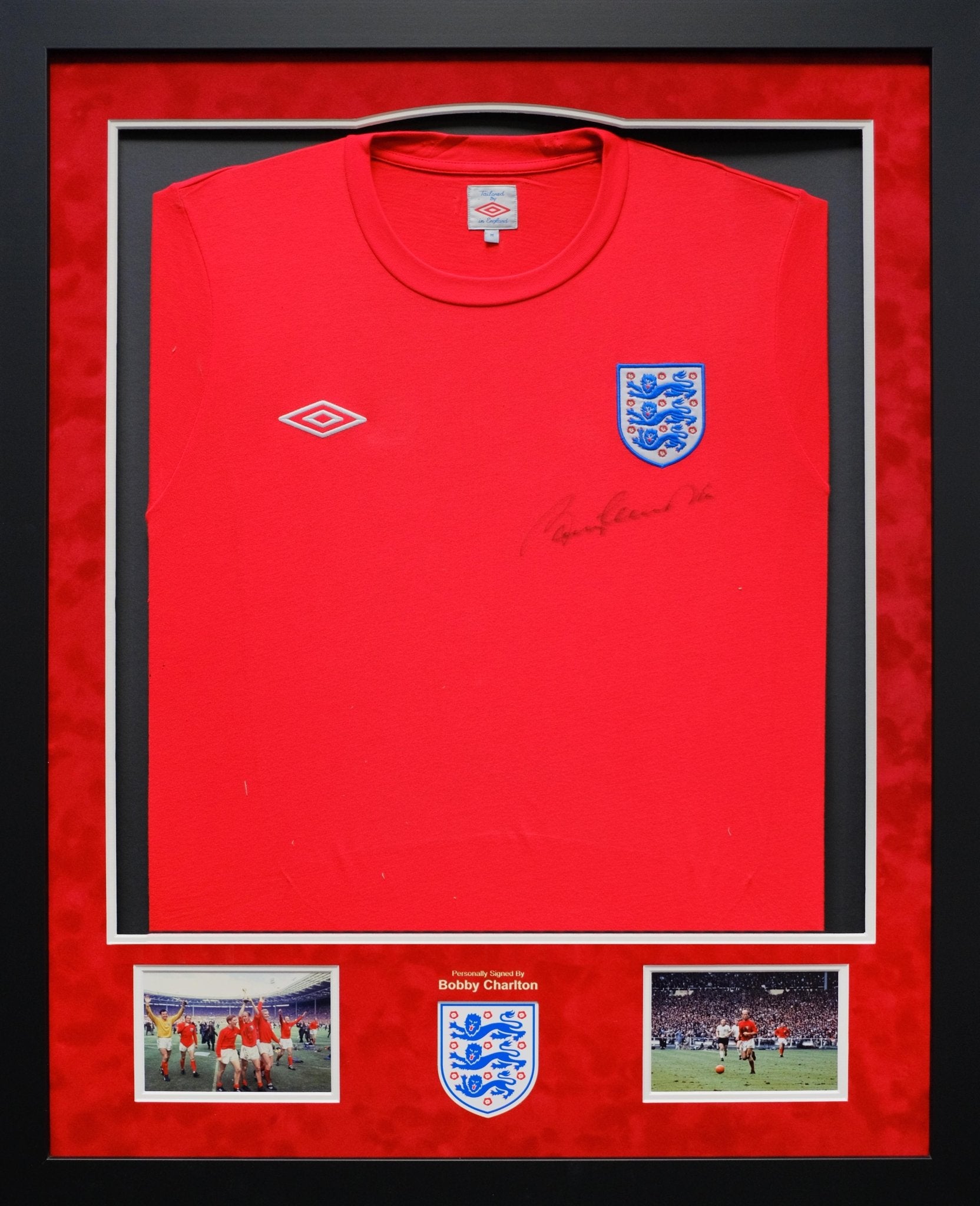 Bobby Charlton Signed England Framed Display - Memorabilia Framers Shop